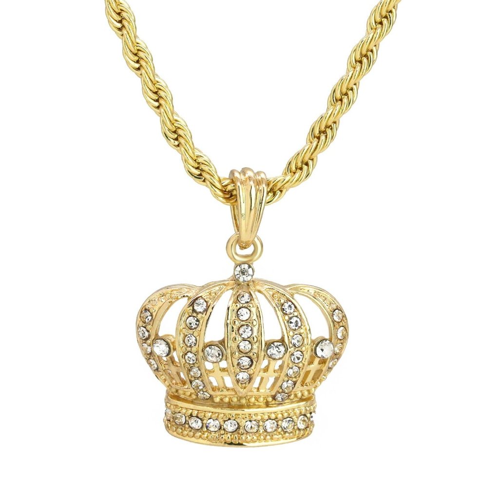 18k Diamond Crown Necklace + Pendant